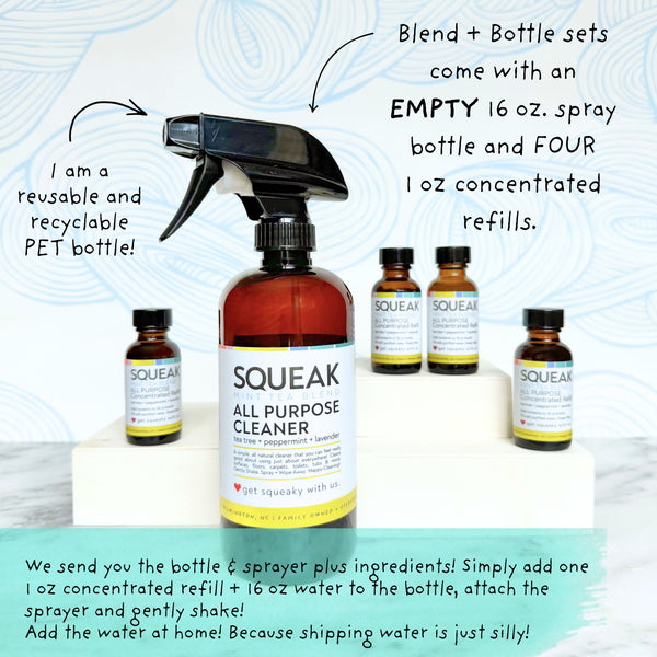Reusable PET Plastic Blend + Bottle | Mint Tea | Set of Four