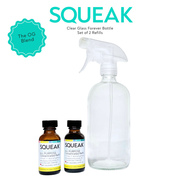 2 Pack Refill + Clear Glass Forever Bottle | OG Blend | citrus + eucalyptus