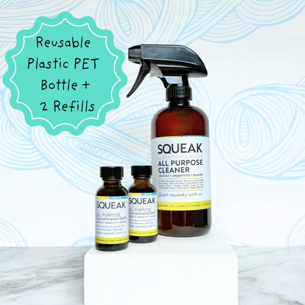 Reusable PET Plastic Blend + Bottle | Clean Peace | Set of Two
