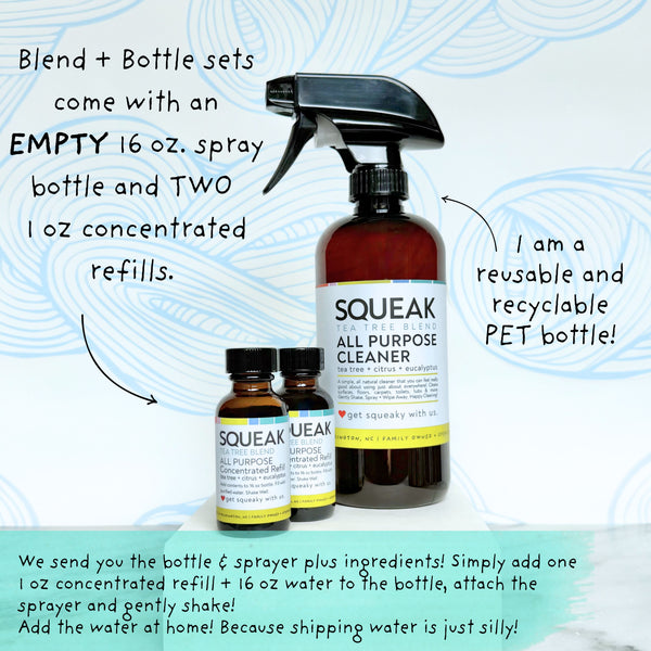 Reusable PET Plastic Blend + Bottle | Tea Tree | Set of Two