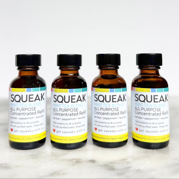 Set of FOUR | ALL PURPOSE Mint Tea Blend Concentrated Refill | peppermint + tea tree + lavender