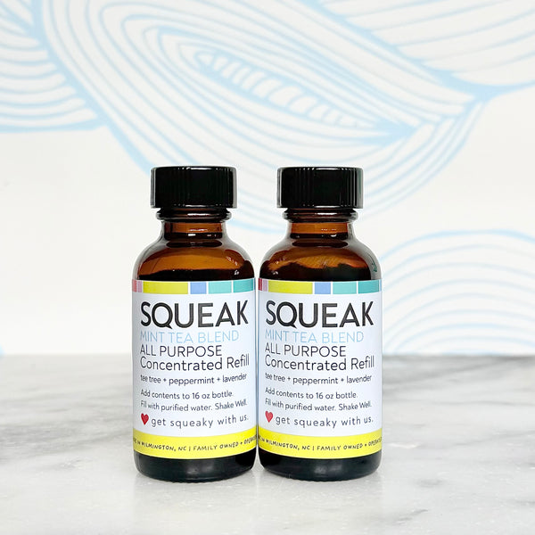 2 Pack Refill + Clear Glass Forever Bottle | Mint Tea Blend | peppermint + tea tree + lavender