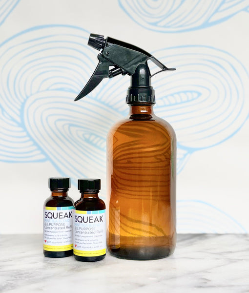 2 Pack Refill + Amber Glass Forever Bottle | Mint Tea Blend | peppermint + tea tree + lavender