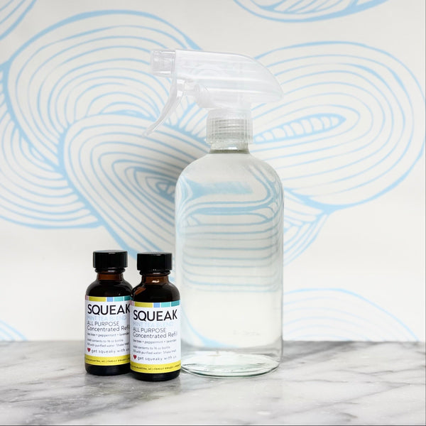 2 Pack Refill + Clear Glass Forever Bottle | Mint Tea Blend | peppermint + tea tree + lavender