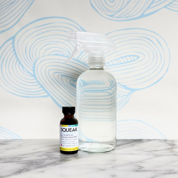 Clear Glass Forever Bottle + Mint Tea Blend | peppermint + tea tree + lavender