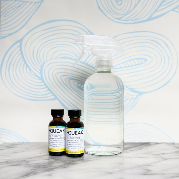2 Pack Refill + Clear Glass Forever Bottle | Clean Peace Blend | patchouli + peppermint + lavender